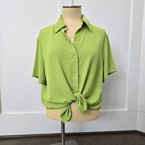 Bright Green Button-Up Shirt